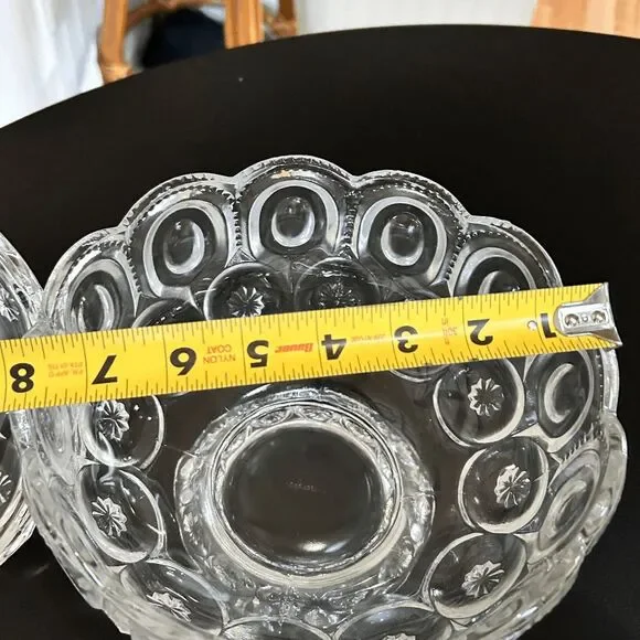 Vintage L.E. Smith Mould Weishar Glass Crystal Moon and Star Ex-Large Short Cand